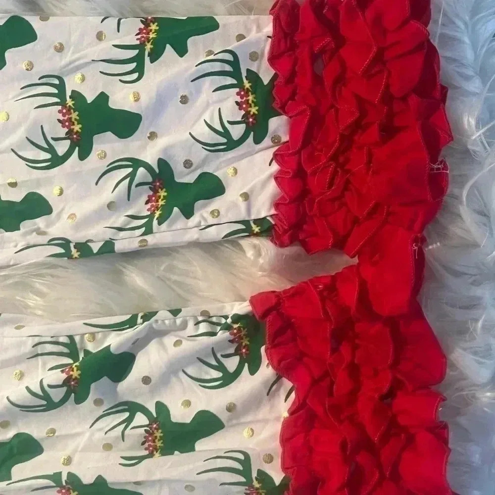 GIRKS BOUTIQUE CHRISTMAS RUFFLE BOTTOM PANTS SZ XXL - Picture 5 of 6